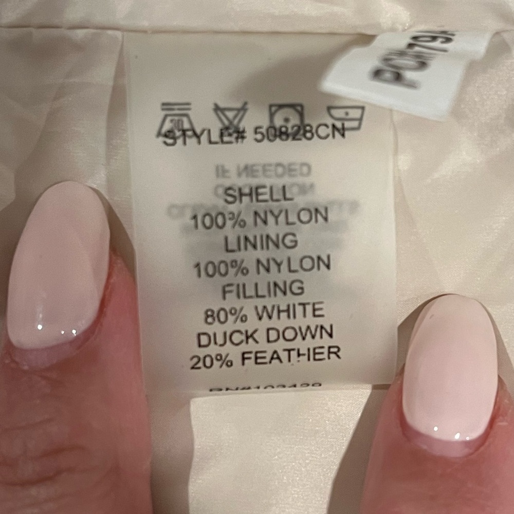 NWOT J MacLaughlin Down Jacket | Cream White | Cropped 3/4 sleeves | Size Medium - Picture 8 of 8
